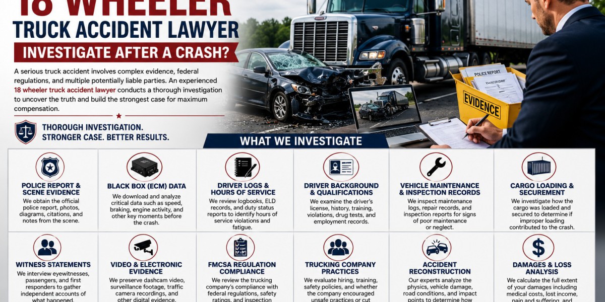 What Does an 18 Wheeler Truck Accident Lawyer Investigate After a Crash?